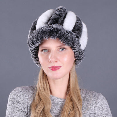 Rex Hat Dome Cap Short-brimmed Wool Knitted Hat