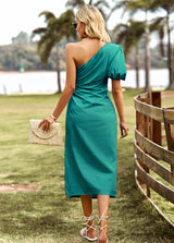 Summer Split Solid Color Dress