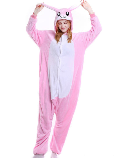 Blue Rabbit Onesies Animal Pajamas Flannel Sleepwear 