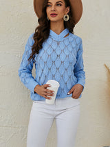 V-neck Fish-scale Hollow Sweater