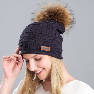 Knitted Hats Ladies Wool Hats Thickened
