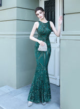 Sequined Mermaid Long Prom Dress