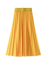 Elastic Waist Long Versatile Pleated Skirt