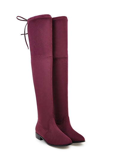 Shoes Square Low Heel Women Over The Knee Boots 