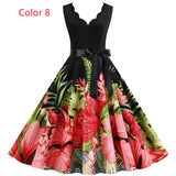 Sleeveless V-neck Burnt Print Dress