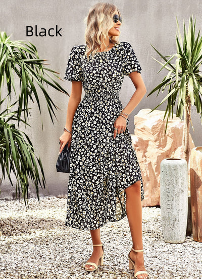 Summer Print Short-sleeved Dress