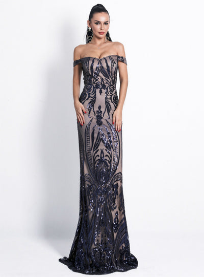 Sexy Strapless Dress Backless Sequins Party Dress