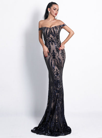 Sexy Strapless Dress Backless Sequins Party Dress