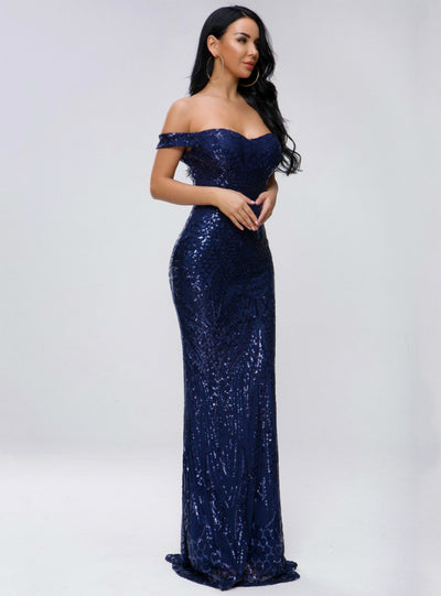 Sexy Sequins Mop Party Evening Dress Fishtail Dress