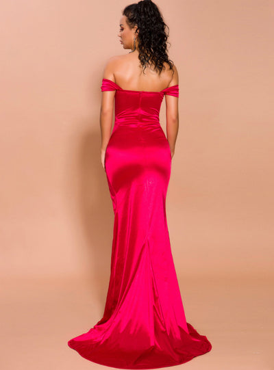 Sexy Shoulder Split Chest Wrapped Party Dress