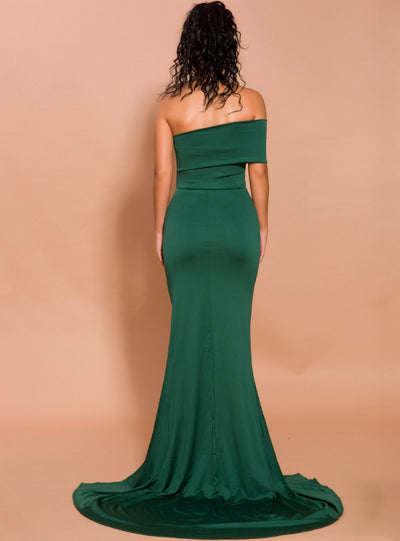Single Shoulder Evening Dress Long Fashion Slim Split