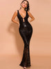 Slim Black Sexy Hollow Party Long Evening Dress