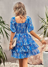 Square Neck Fashion Holiday Cake Dress