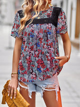 Printed Short-sleeved Round Neck Shirt