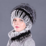 Thickened Rabbit Fur Hats Female