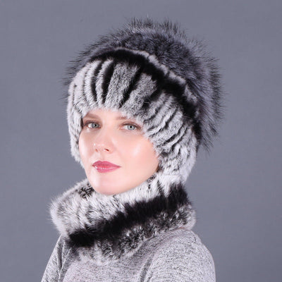 Thickened Rabbit Fur Hats Female