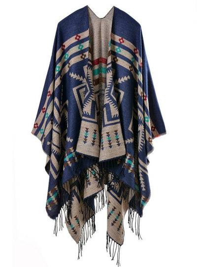 Cross Plum Lengthened Thickened Split Shawl