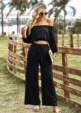 Tube Top Wide Leg Trousers Suit