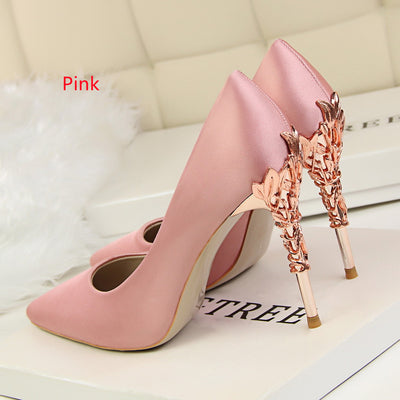 Shallow Metal Super High Heel Shoes