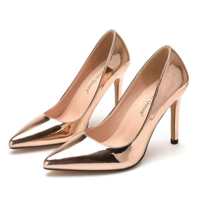 Pointed Patent Leather Stiletto Heels Shoes
