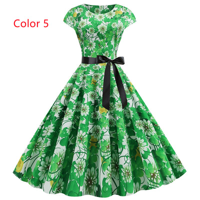 Round Neck Four-leaf Clover Dress
