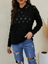 V-neck Fish-scale Hollow Sweater