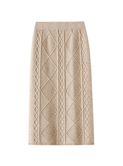 Twist Rhombus Knitted Skirt