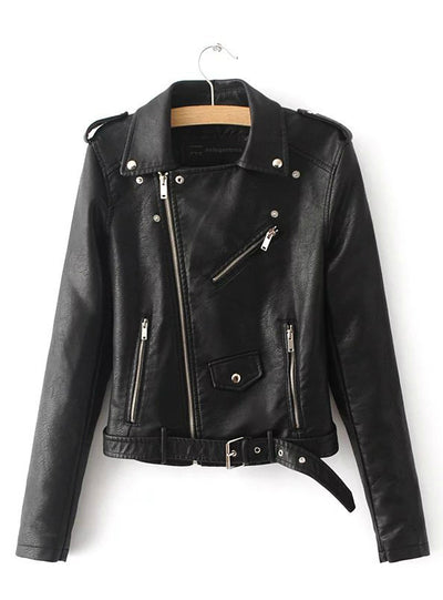 Soft Leather Jacket Zipper Motorcycle PU Leather Jacket