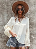 Spliced Chiffon Long Sleeve Shirt