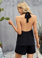 Sleeveless Top and Shorts Two-piece Suit