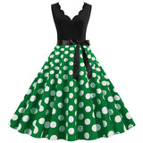 Sleeveless V-neck Wave Print Dress