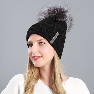 Knitted Cashmere Curling Thickened Hat
