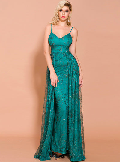 Sexy V-neck Elegant Glitter Sequins Party Dress