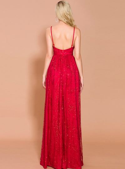 Sexy V-neck Elegant Glitter Sequins Party Dress