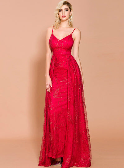 Sexy V-neck Elegant Glitter Sequins Party Dress