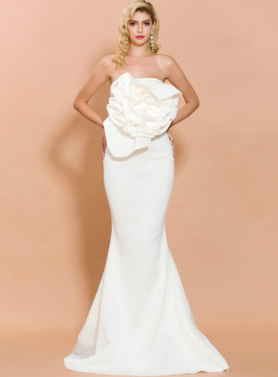 Women Breastless Fishtail Skirt Evening Dress