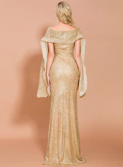 One-shoulder Ruffled Dress Trailing Party Evening Dress