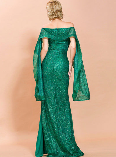 One-shoulder Ruffled Dress Trailing Party Evening Dress