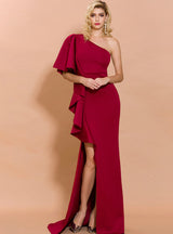 Women Long Dress With Irregular Flounces