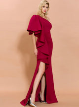 Women Long Dress With Irregular Flounces
