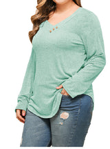 Loose Long Sleeve Knitted V-neck Top