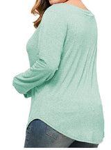 Loose Long Sleeve Knitted V-neck Top