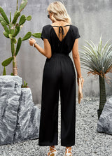 Loose Wide-leg Solid Color Jumpsuit