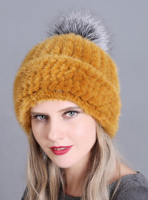 Mink Fur Hats Ladies Thickened Keep Warm