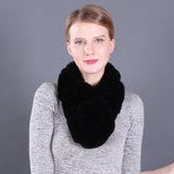 Lotus Leaf Rex Rabbit Fur Scarf Warm Fur Scarf