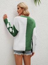 Long Sleeve Love Pattern Turtleneck Sweater