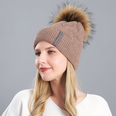 Knitted Cashmere Curling Thickened Hat