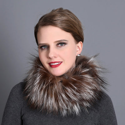 Women Fox Fur Scarf Female Winter