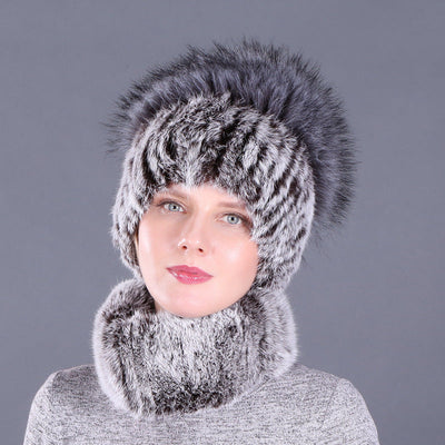 Thickened Rabbit Fur Hats Female