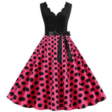 Sleeveless V-neck Wave Print Dress